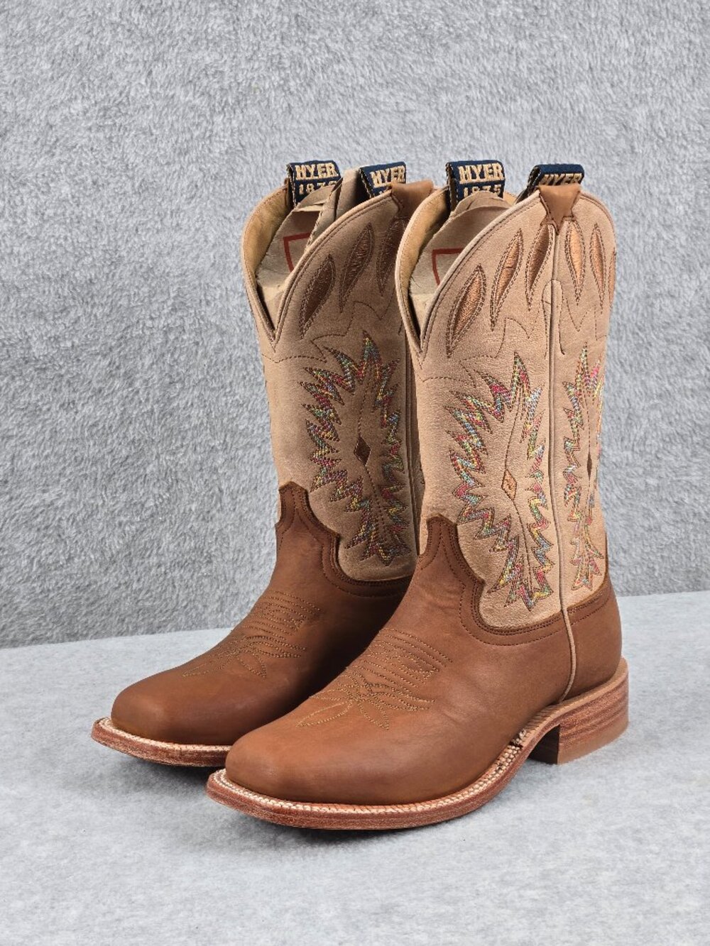 Hyer Boots Womens 6 B Mullberry Square Toe Stockman Western Rodeo Cowboy Leather